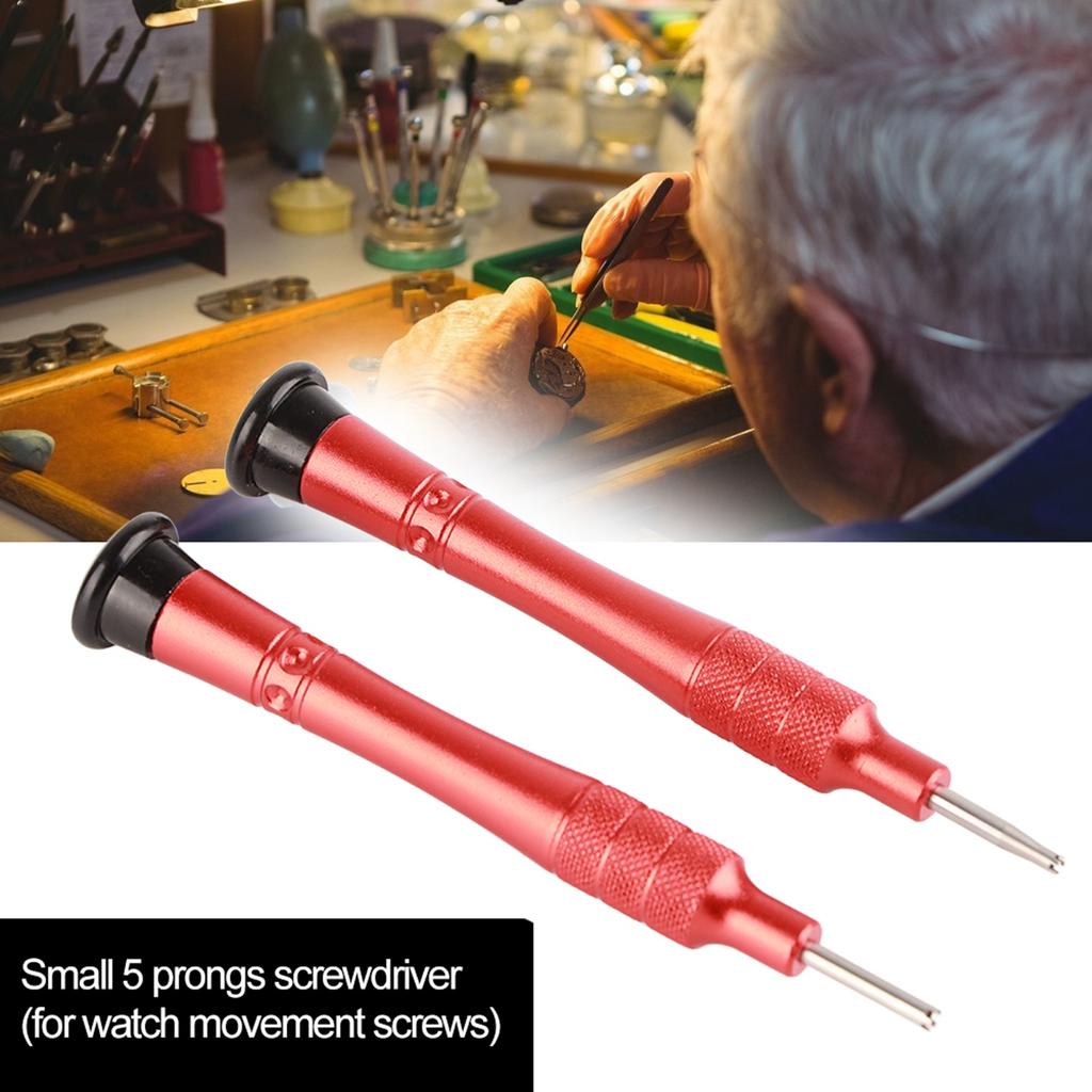 5 hrotů Hodinářský šroubovák Legovaná ocel Šroubováky pro opravu hodinek (Malý 5 hrotů + Velký 5