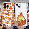 Cute Fire C-CalciferS Phone Case For iPhone 16,15,14,13,12,11 Plus,Pro,Max,XR,XS,X,7,8 Plus,SE,Mini Transparent Silicone Soft