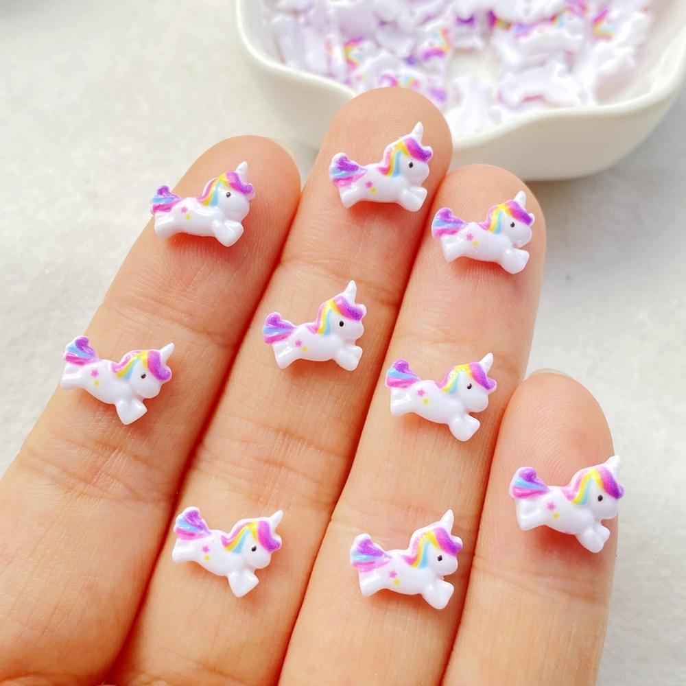 50Pcs New Mixed Nail Art Resin Unicorn Designer Charms Rhinestones DIY Craft For Nail 3D Decorations