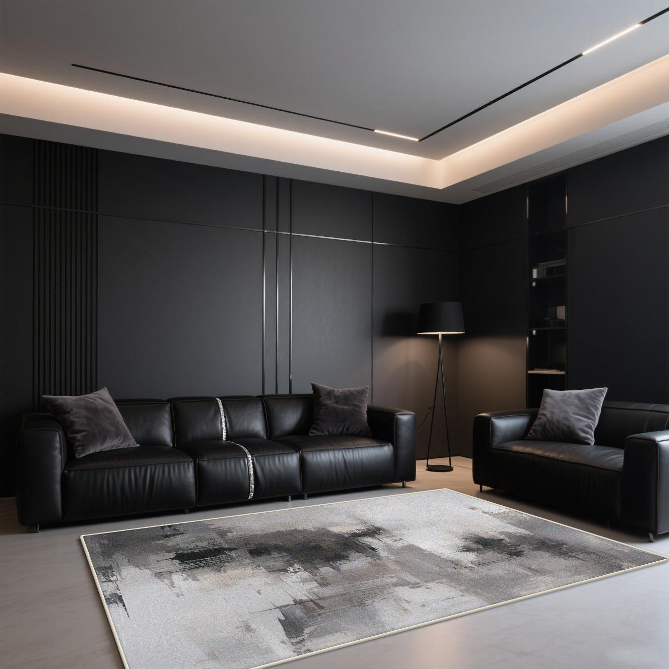 Modern Luxury Carpet for Living Room Large Area Abstract Decoration Ink Wash Rug for Bedroom Office Coffee Tables Washable Mats