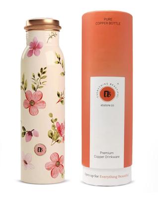 EB-Everything Beautiful 1 Liter Pure Copper Water Bottle Fancy Color Printed Copper Bottle