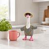 Porch Goose Costumes for 7 Inch Goose Statue, Striped Sweater Straw Hat Sunglasses Chain Set, Easy To Wear Soft Fabric Outdoor Decor Accessories