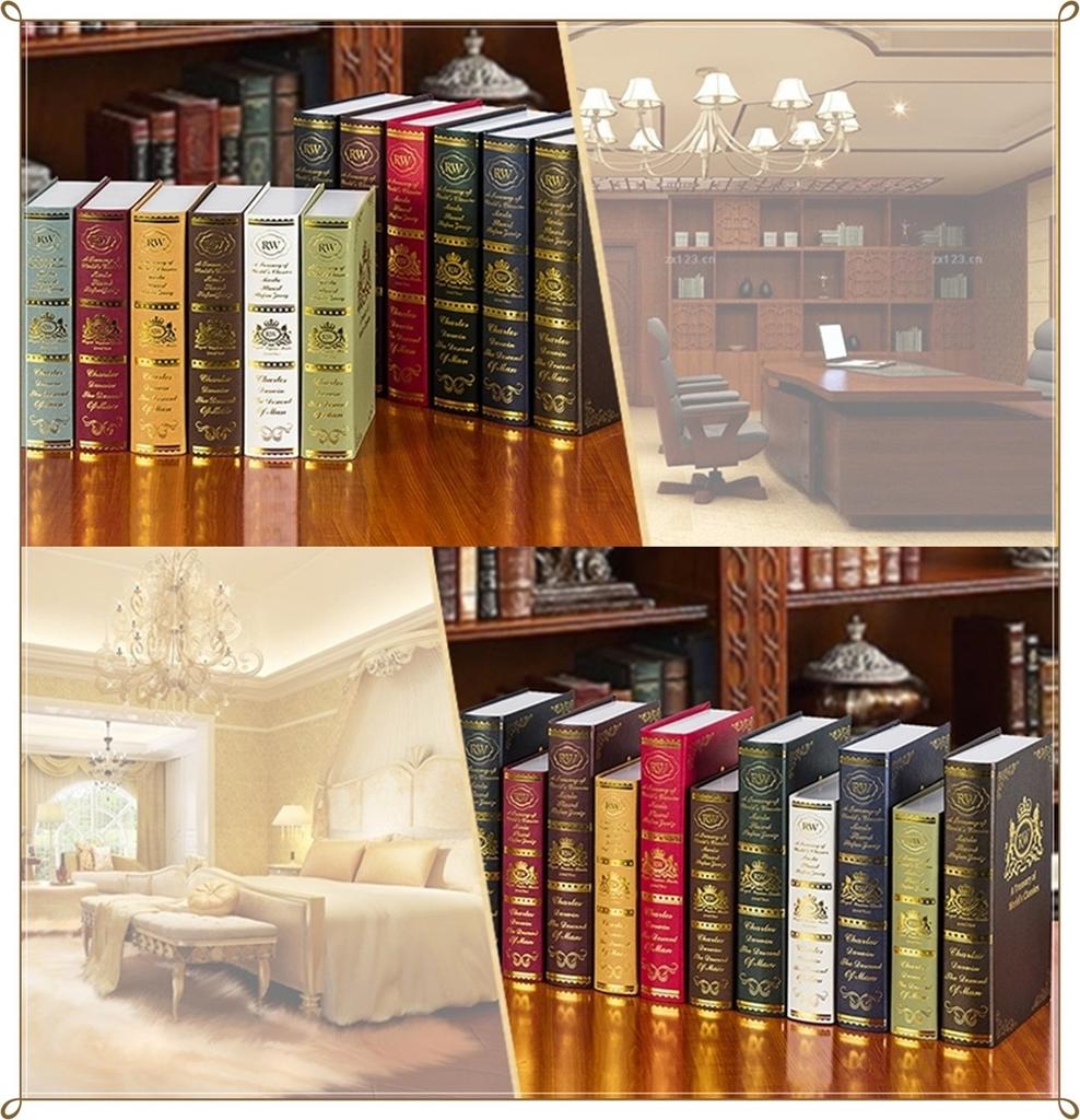 Imitation Book Color Fake Decor of 6 Small Dictionary, Book, Model, Book, (Set Books)