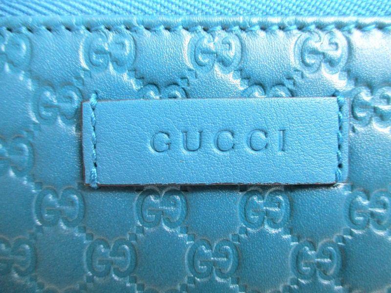 Authentic GUCCI Micro Guccissima Turquoise Leather Round Zip Long Wallet #a349  Refurbished
