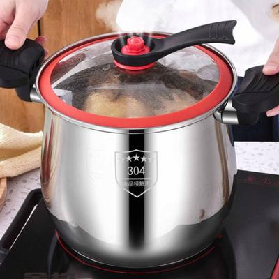 Durable 304 Stainless Steel Micro-Pressure Cooker Non-Stick Soup Pot Large Capacity Anti-scalding Stockpot Soup