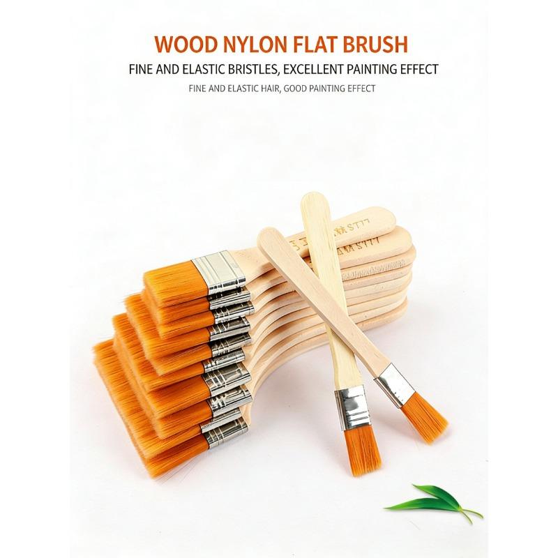 Nylon Paint Brushes Set Assorted Sizes for Acrylic Oil Watercolor Painting Durable Easy Clean Artist Art Supplies Drawing Tools