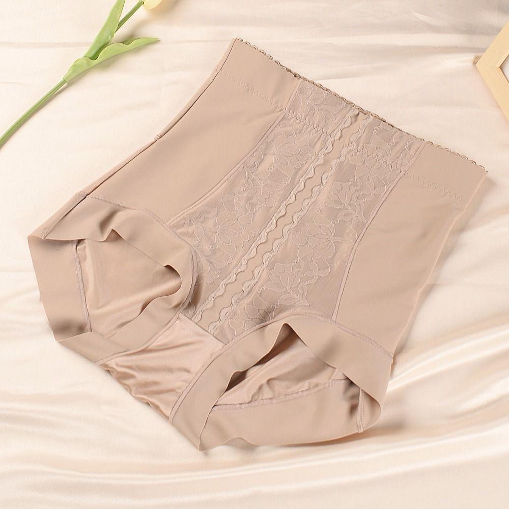 Lace Flower Slimming Shapewear Ice Silk Body Shaping Panties Tummy Control Underwear  Female