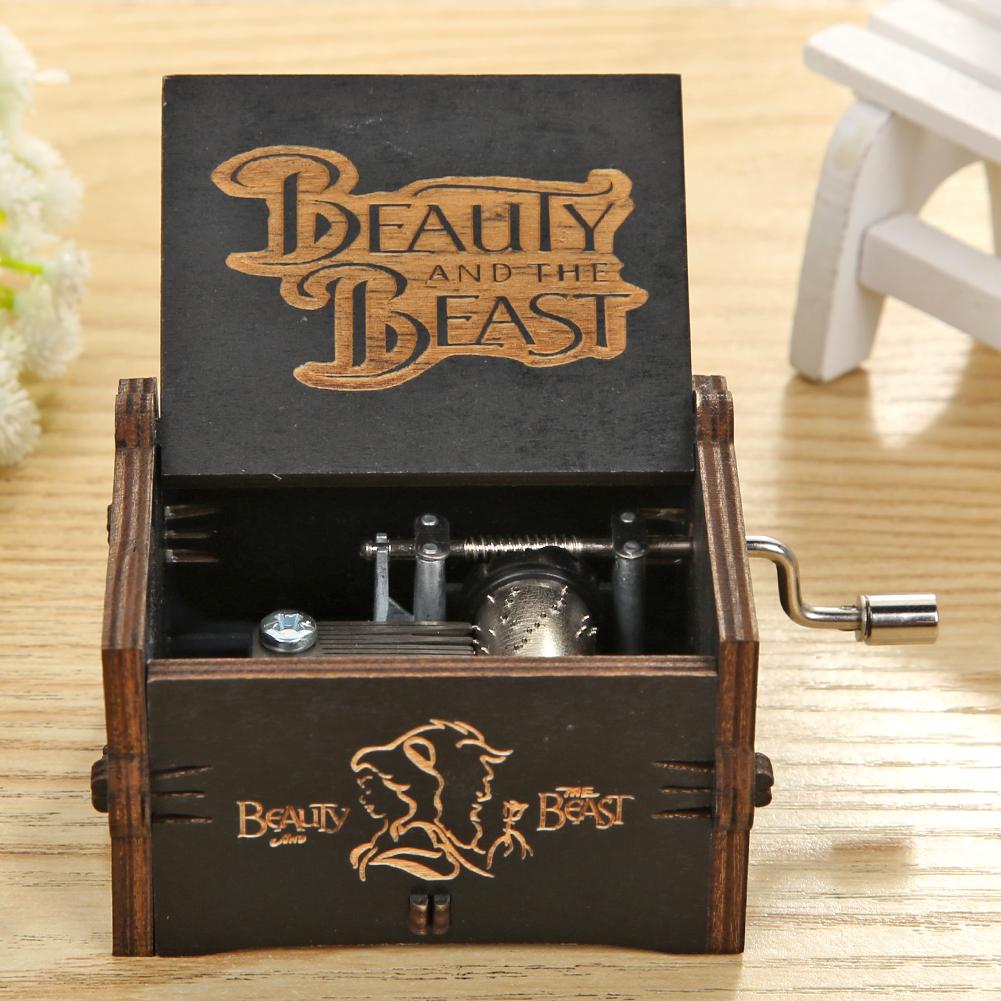 Light Luxury Wooden Hand Cranked Music Box Retro Handmade Music Box for Christmas Gifts/Father Day/Mother Day Gift/New Year Gift