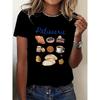 French Pastry Chef Pastel Pink with Macaron and Croissant Print Round Neck Top Birthday Party Baking Themed Clothes