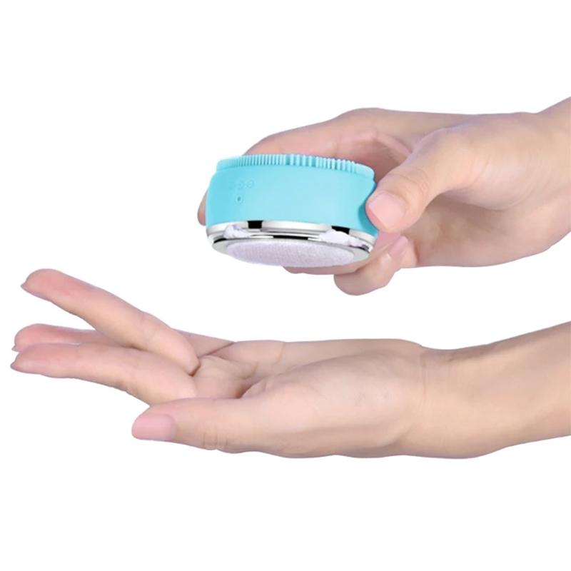 Face Cleansing Brush Electric Facial Massager Silicone Deep Pore Cleaning Brush Heating Tender Skin Facial Cleaning Brush