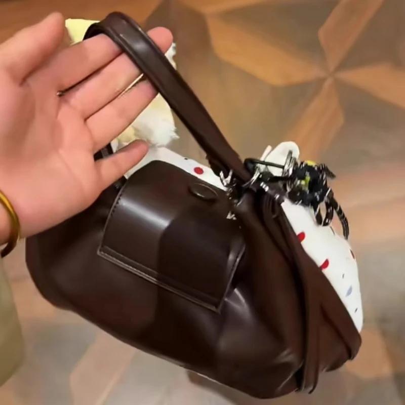 Women Kawaii Cute Backpacks Luxury Design Cartoon Dog Dot Shoulder Handbags Fashion Chic Sweet Y2k Aesthetic Crossbody Bags