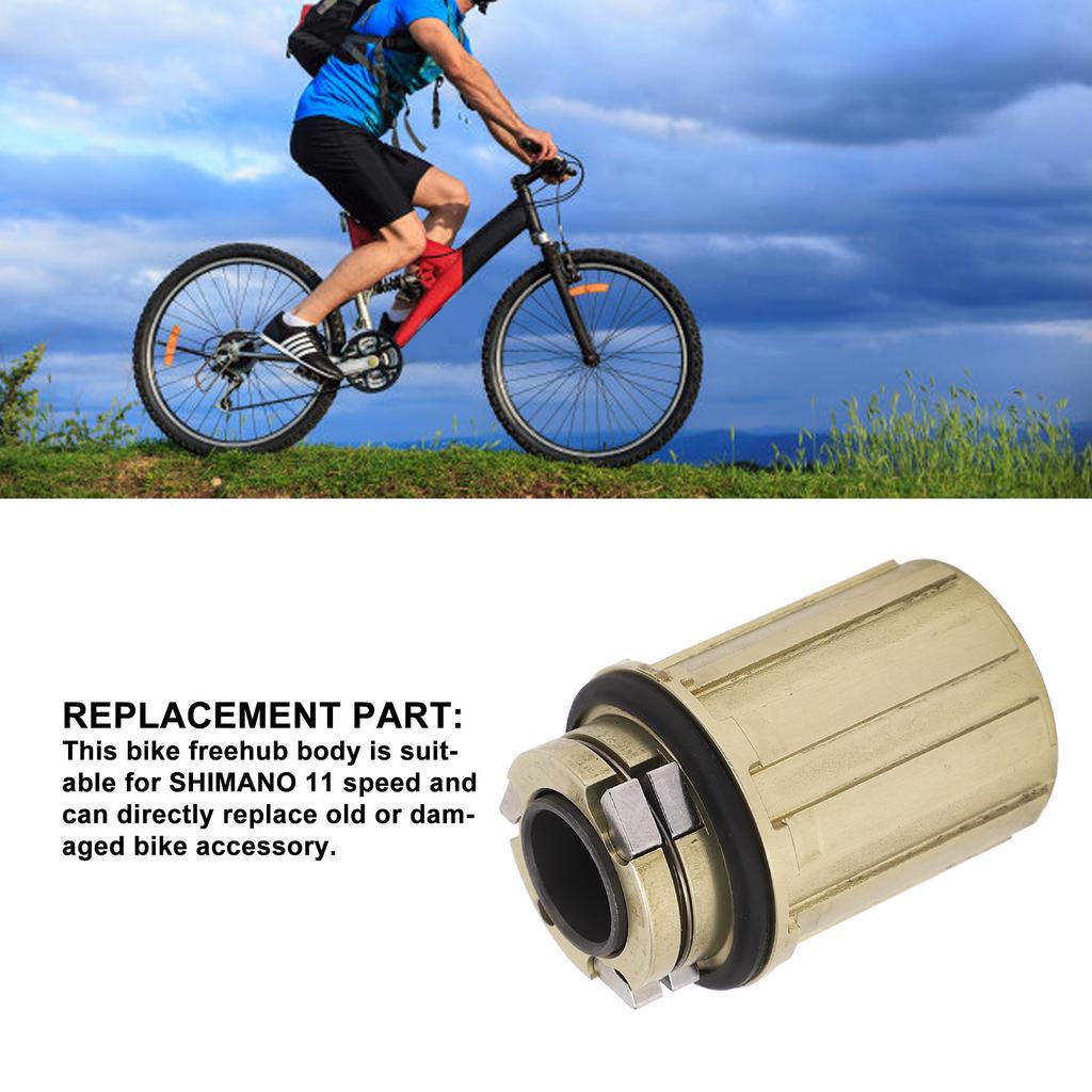 11 Speed Bike Freehub Body Aluminum Alloy 2 Bearings 15mm Hole Freehub Body for Mountain Road Bikes
