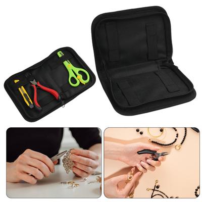 Jewelry Making Pliers Storage Case Oxford Cloth Tool Organizer for 4 Pliers Craft Knives and Scissors