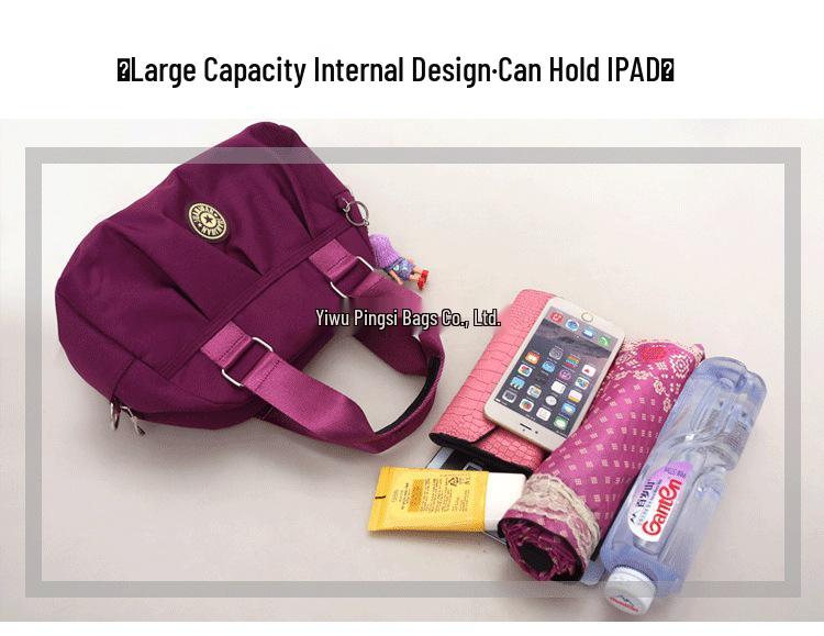 2025 Women's Washed Fabric Crossbody Bag - Casual Korean Style, Single Shoulder Nylon Tote