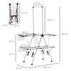 Clothes Airer Foldable Drying Rack with Wheels Large Drying Space Stainless Steel 138.5 x 63 x 208 cm