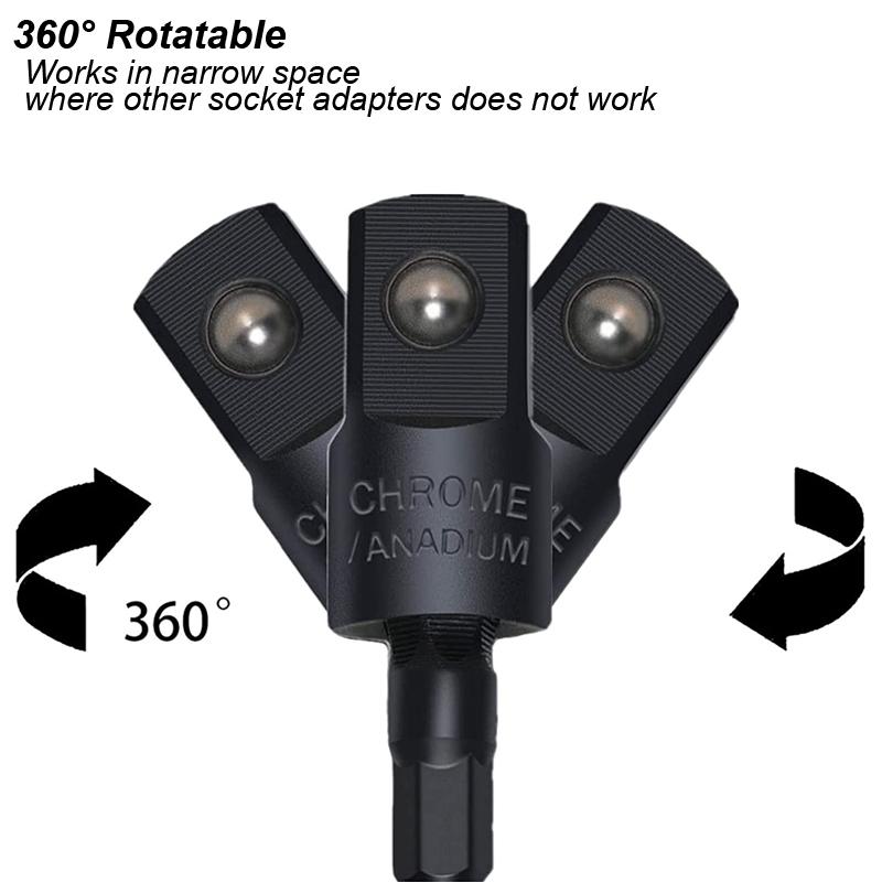 Right Angle Drill Attachment Impact Grade Power Hand Tool Driver Rotatable Socket Adapter Extension Set Screwdriver Holder Nut