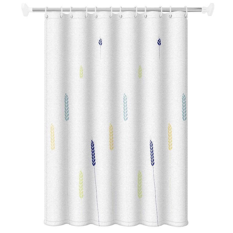 Whimsical Cartoon Print Bath Curtain Set - Durable Polyester Material