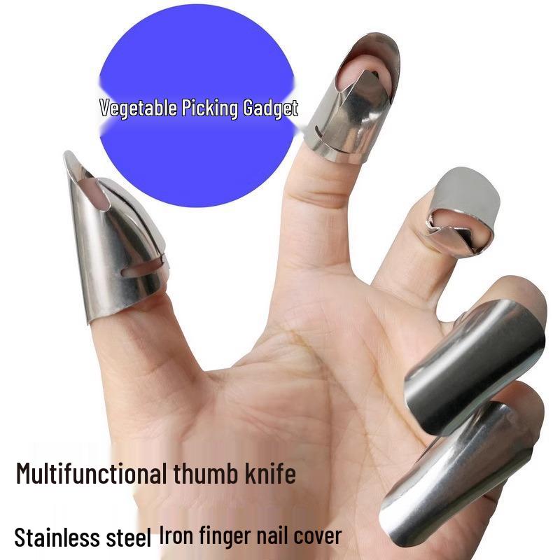 Protector de deget din oțel inoxidabil și cuțit de degetar pentru tăiat, curățat și cules legume