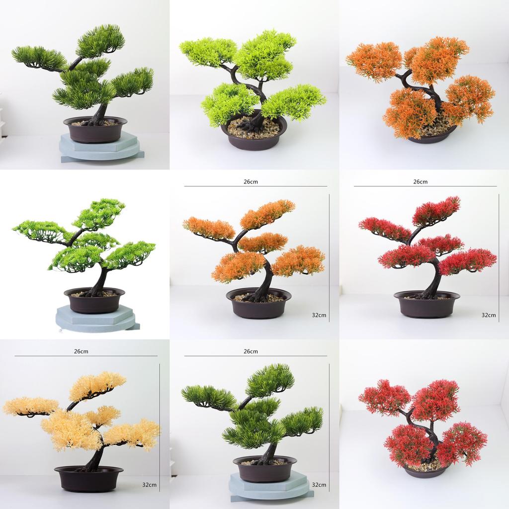 Home Decor Artificial Pine Tree With Plastic Material For Living Room And Office Display
