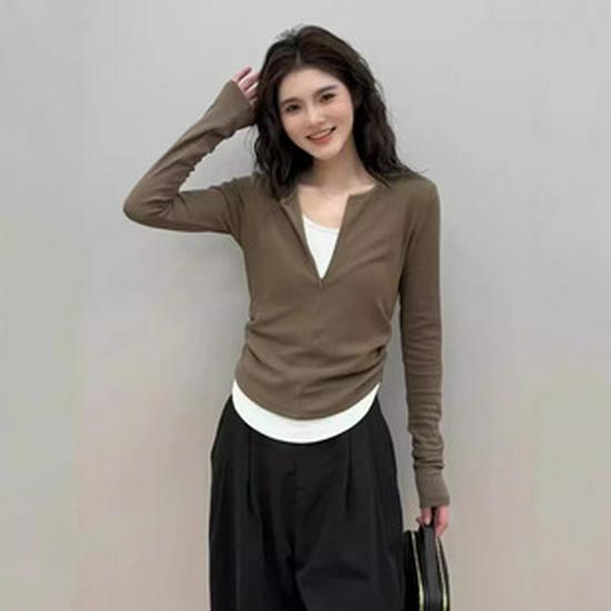 Modal High Neck Slim Fit Long Sleeve Women's Base Layer Top for Autumn/Winter Western Style
