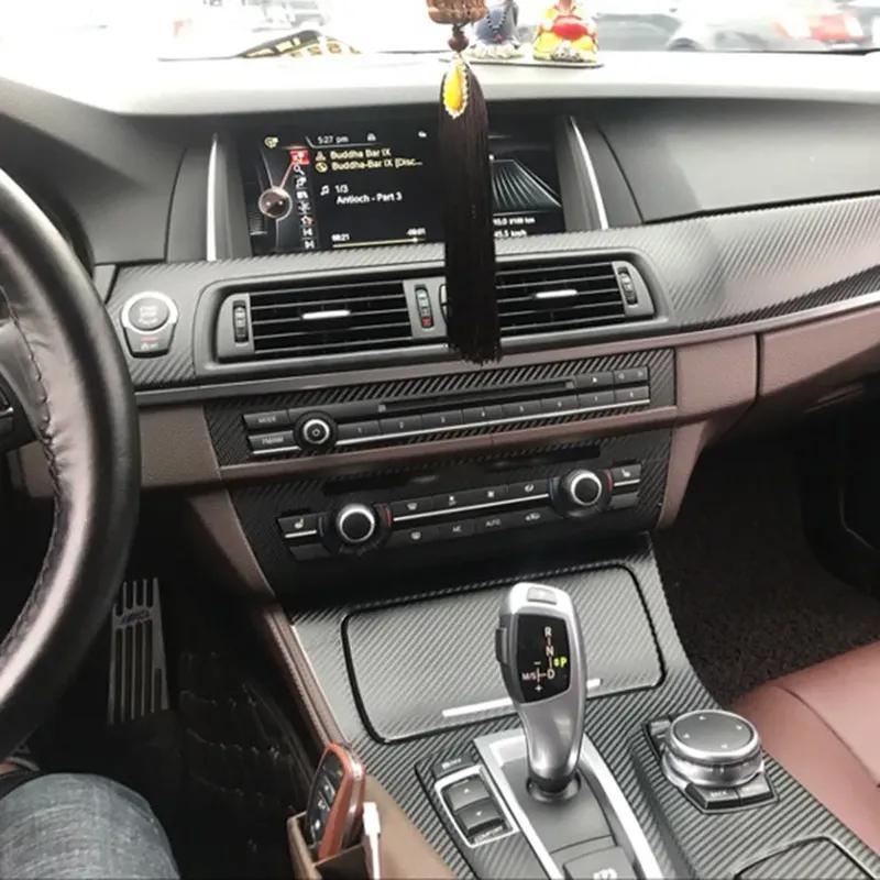 1 Set High Quality Car Interior Trim Black 5D Carbon Fiber Style For BMW 520Li 528Li F10 F18 Vinyl Car Stickers Accessories NEW