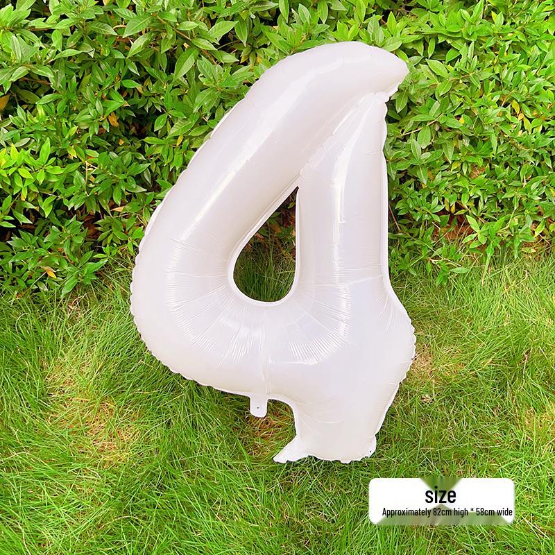 White Number Balloons for Kids' First Birthday Party Decorations