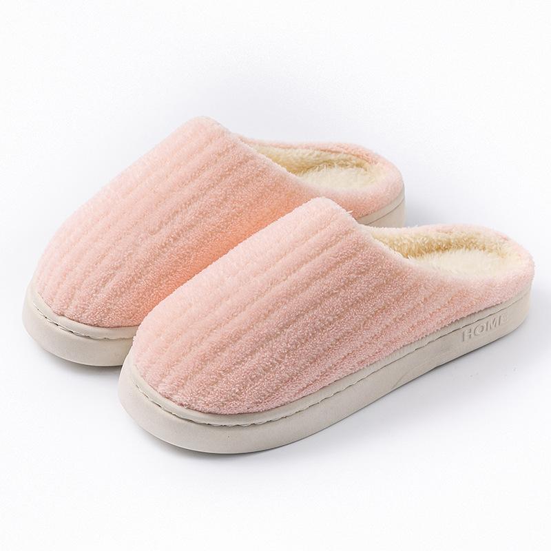 

Cotton slippers women s winter indoor wear-resistant soft bottom warm home couple home autumn and winter new cotton slippers men Size 38-39 [Size 1-2 smaller shoes]