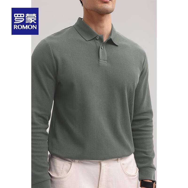 Luomeng Men s Pure Cotton Long-Sleeve Polo T-Shirt L