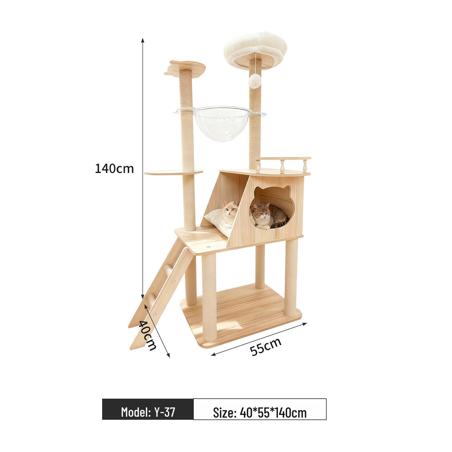 Custom Cat Tree & Bed: Space Capsule Design with All-Season Jumping Platform & Large Scratching Post Default