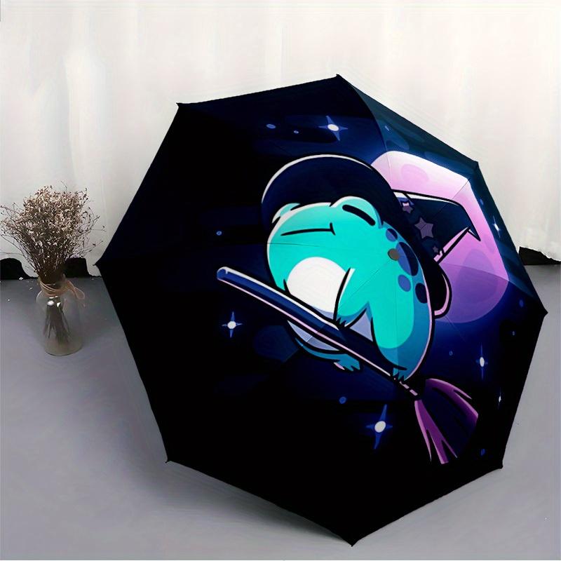 1pc Moon Witch Automatic Open/Close, Foldable Compact Umbrella with 8-Rib Shaft, Perfect Gift For Men And Women 121