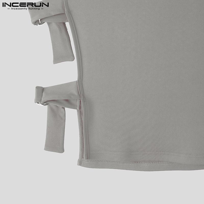 INCERUN Pánská tílka bez rukávů s bočními výřezy, pružná, přiléhavá