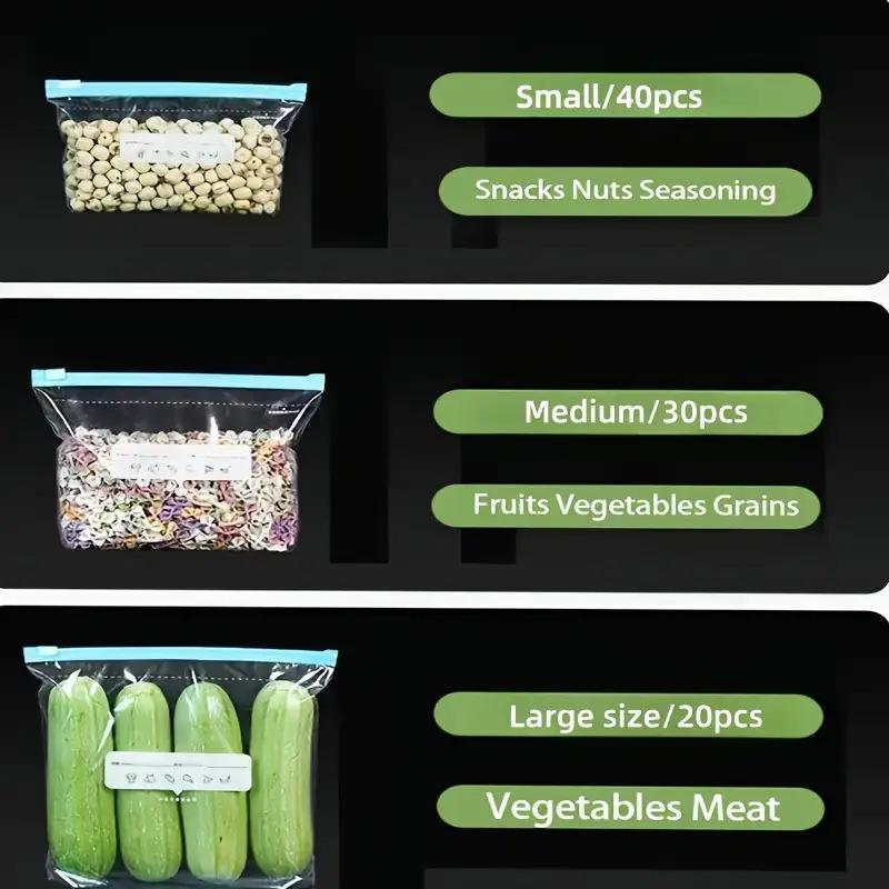 Food-Grade Zipper Closure Bag for Refrigerator Freshness medium size/15Pcs【size23*15】