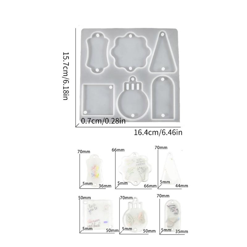 6 Cavities Pendant Silicone Molds for Pendant Earrings Necklace Keychain Mold Resin Molds Jewelry DIYs Casting Mold Craft