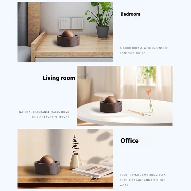 Elegant Wooden Aromas Ball Diffuser Handcrafted Solid Wood For Essential Oil No Electricity Need Home Car Decors