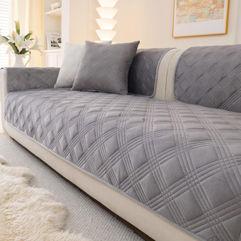 1 Stück Dicker Plüsch Sofakissen Rutschfeste Sofadecke Staubdicht Weich Maschinenwaschbar Möbelprotektor für Wohnzimmer