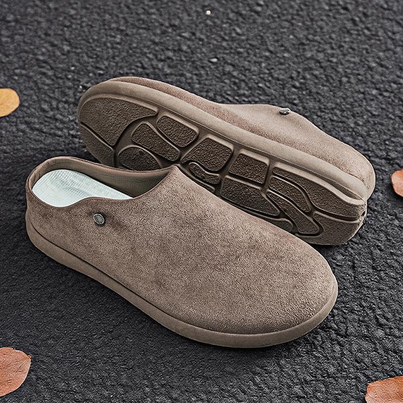 Men’s Summer Sandals Slipper Clogs Backless Mules Khaki Casual Shoes for Students Over Sized