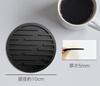 iiNOWL Stylish Silicone Coasters, Round, Heat-Resistant, Flexible, Approx. 10cm Diameter, Black (16 Solid Black Coasters)