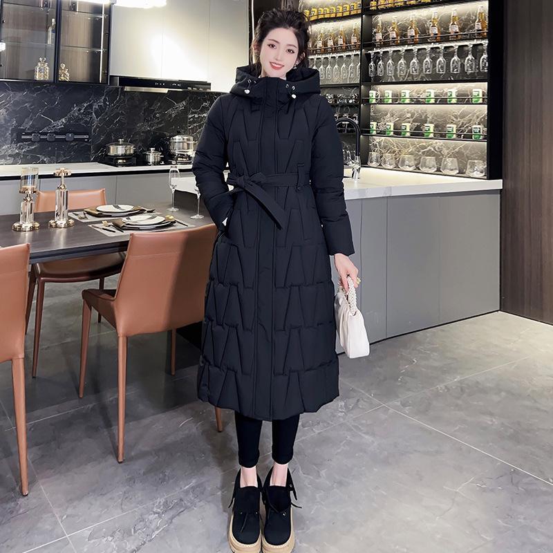 

Women s new diamond hooded windproof lightweight thickened fluffy warm cold high-quality fabric casual sports jacket cotton clothing L чорний