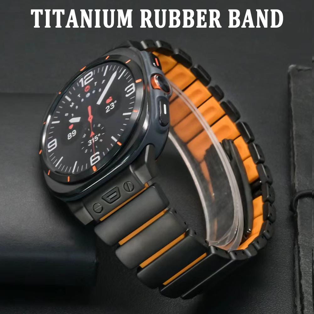 Curea Metalică Titan Business pentru Samsung Galaxy Watch Ultra 2025 47mm Curea de Mână Luxury din Cauciuc Pentru Galaxy Watch Ultra 2024 47mm