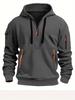 European Men's Hooded Zipper Sweatshirt with Multi-Pocket Pullover - Spring & Autumn Casual Jacket
