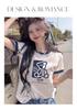 2025 New Loose Slimming Contrasting Short-Sleeved T-Shirt for Women's Summer Versatile and Beautiful Printed Top