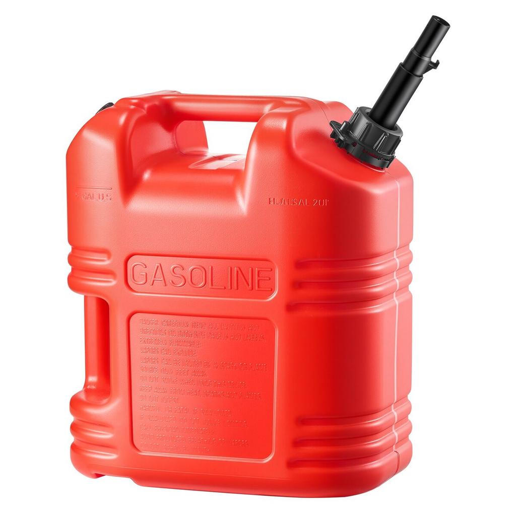 Fuel Container, 19 L, Gas Tank with Spout & Clear Scale, 15 L/min Max Flow Rate, Secure & Leak-proof, Portable Flat Fluid Container for Most Cars