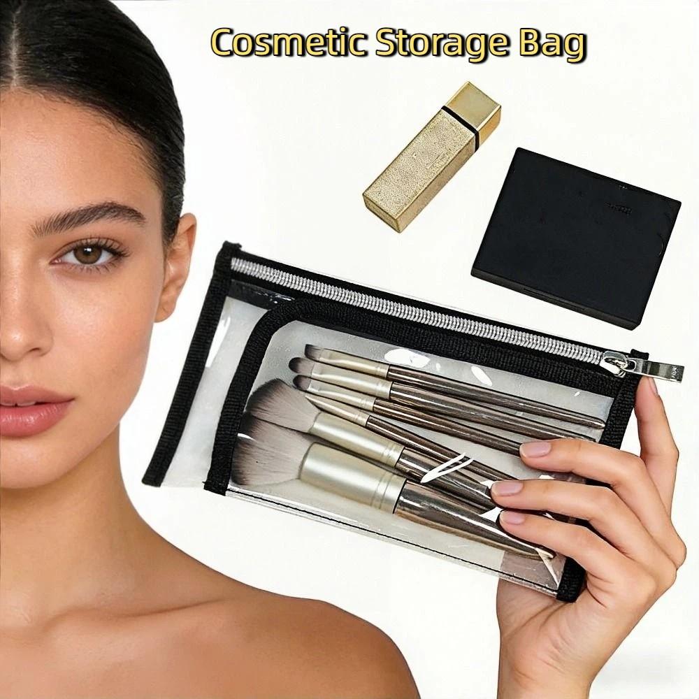 PVC Makeup Brush Bag Multi-layer Design Waterproof Cosmetic Storage Bag Transparent Document Storage Bag Toiletry Storage