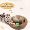 1Pc Foldable Organ Cat Scratcher Board with Interactive Bell Ball for Indoor Cats