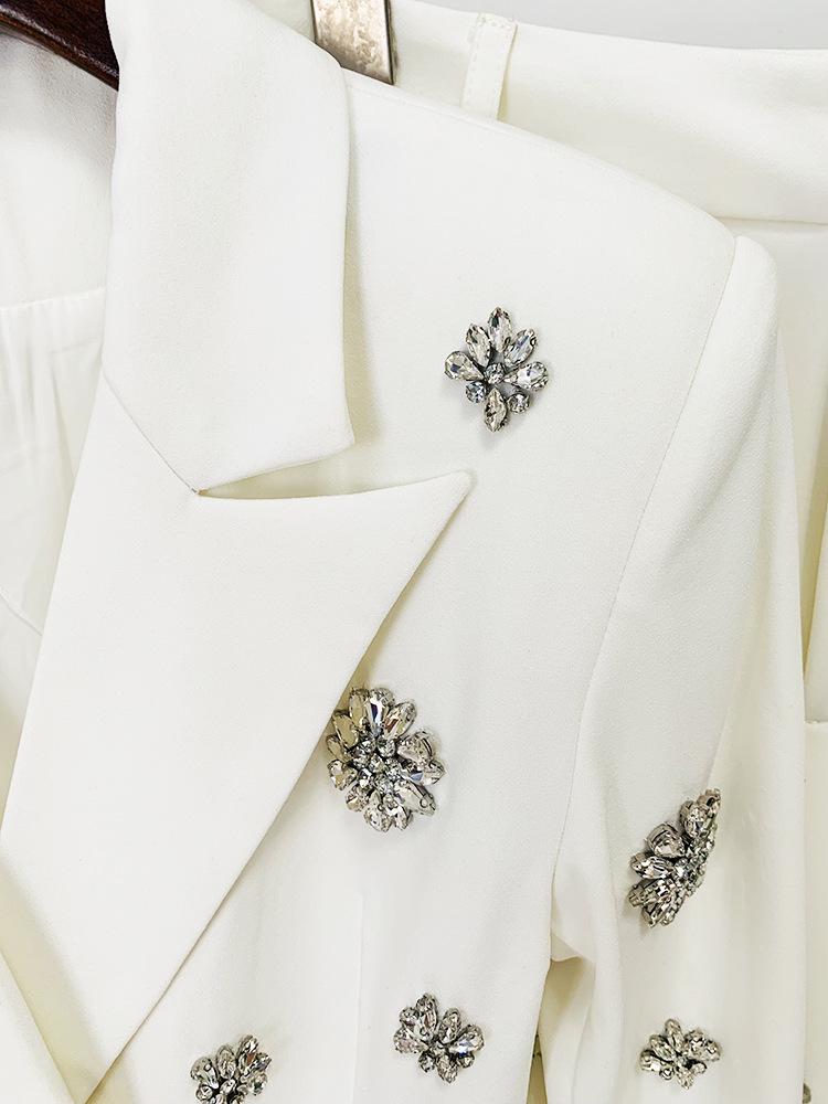 2025 Fashionable Rhinestone & Beadwork Suit: Jacket & Flared Pants Set