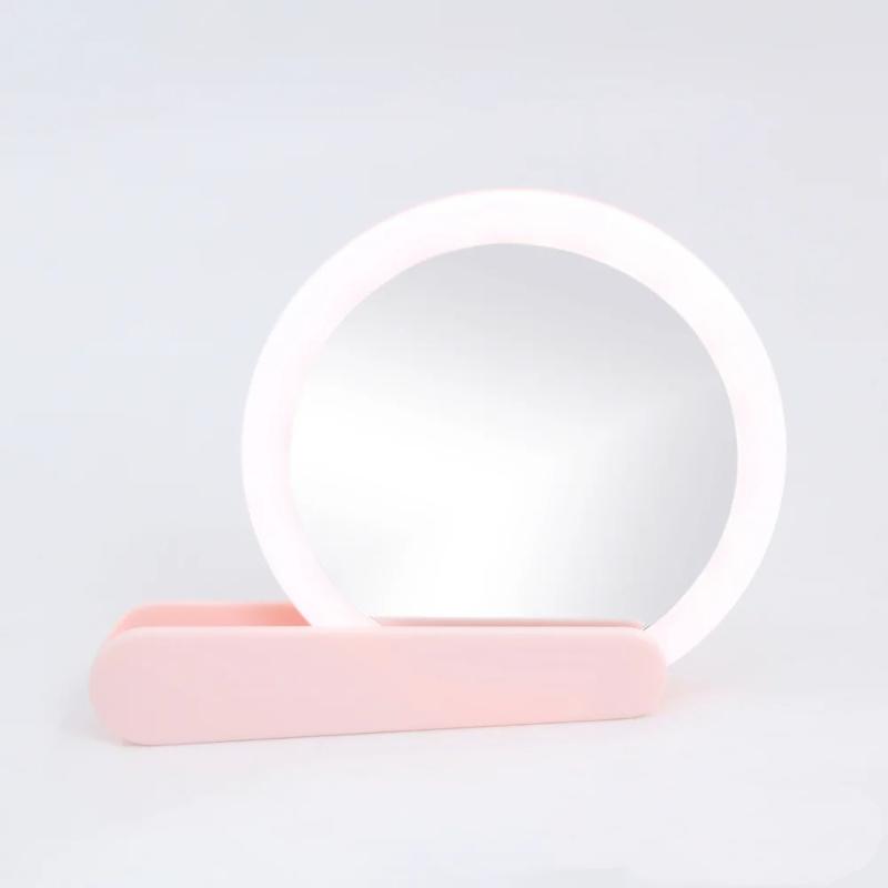 360 ° Rotating LED Makeup Mirror,rotating Switch Light Handheld/desktop Dual-use,charge,portable Mirror,touch Up Makeup Anytime
