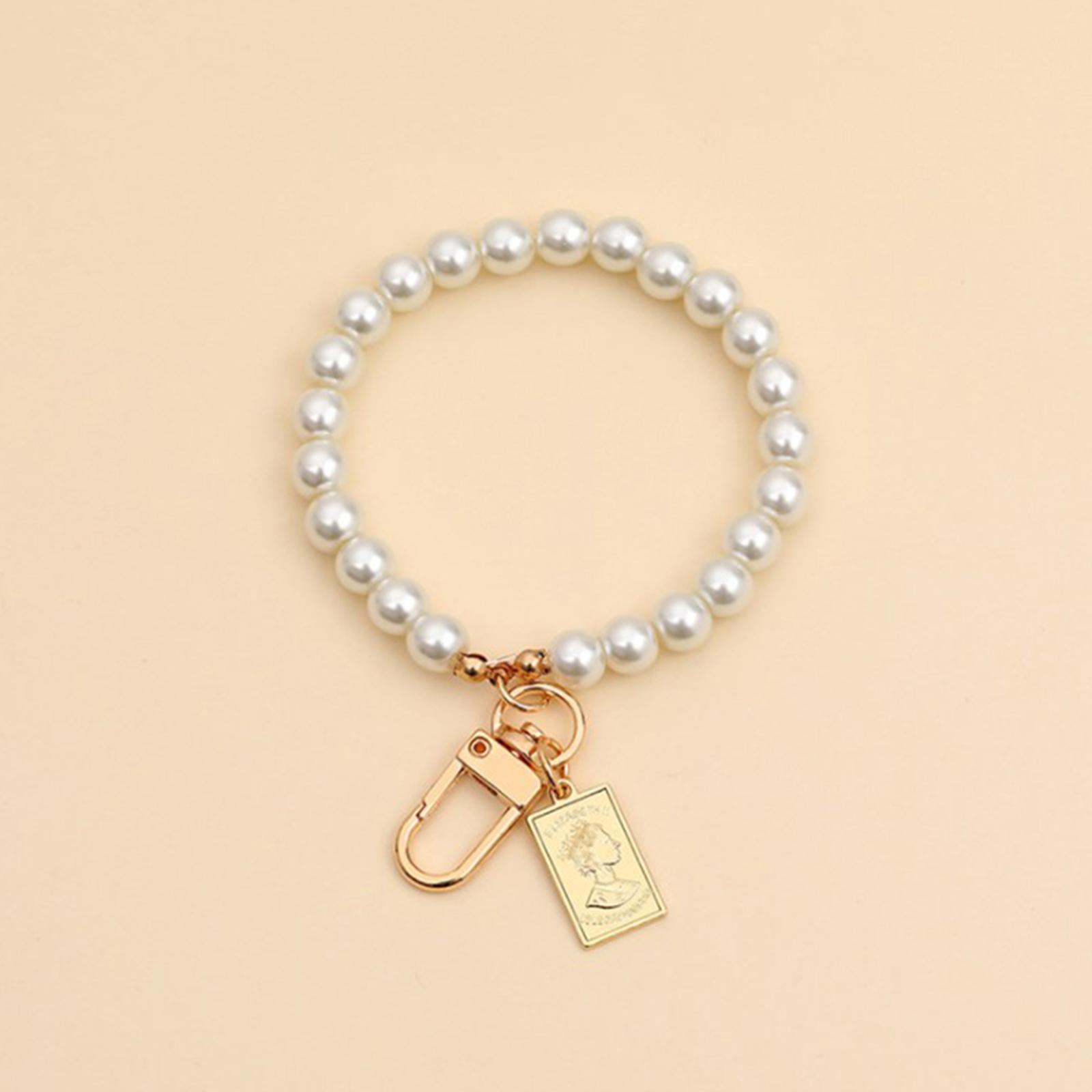 Винтажная корейская мода жемчужный брелок для женщин и девочек золотая металлическая — фото 15