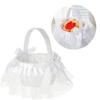Sturdy Decorative Flower Girl Basket with Ribbon and Bowknot for Wedding Processions Ceremony Daily Use Trendy Women