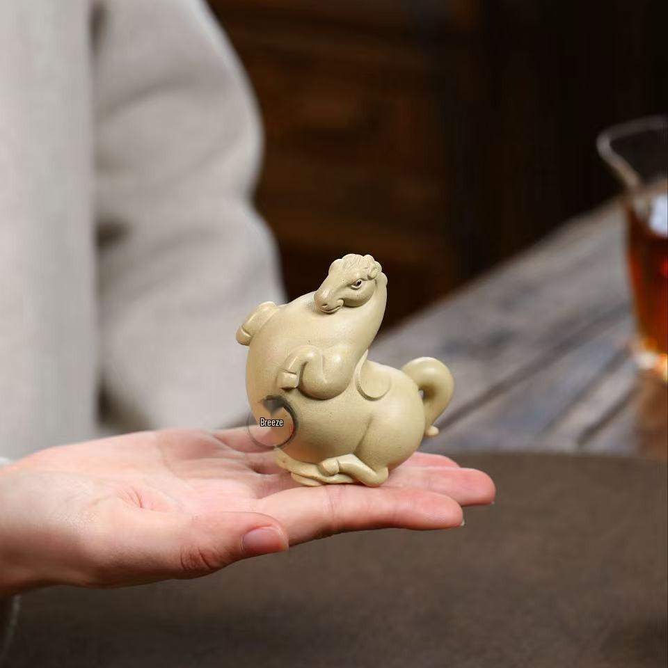 Yixing Zisha Zodiac Horse Tea Pet - Success Ornament for Tea Tray TMM2021811