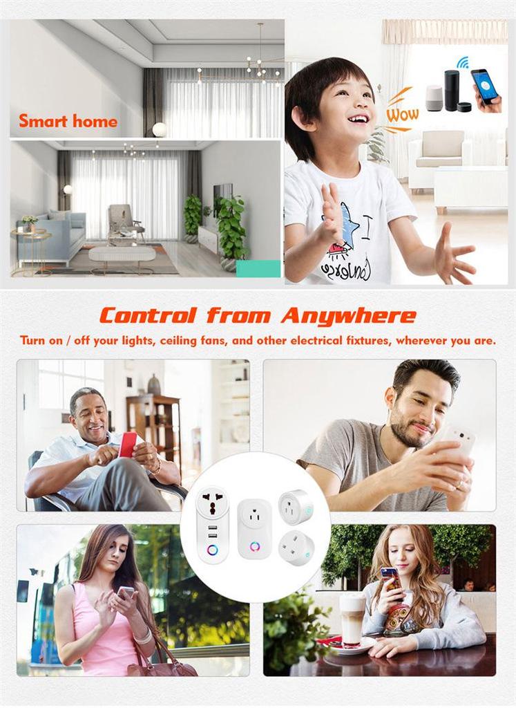 Tuya Smart Plug for Alexa & Google Home - Small Round UK Plug